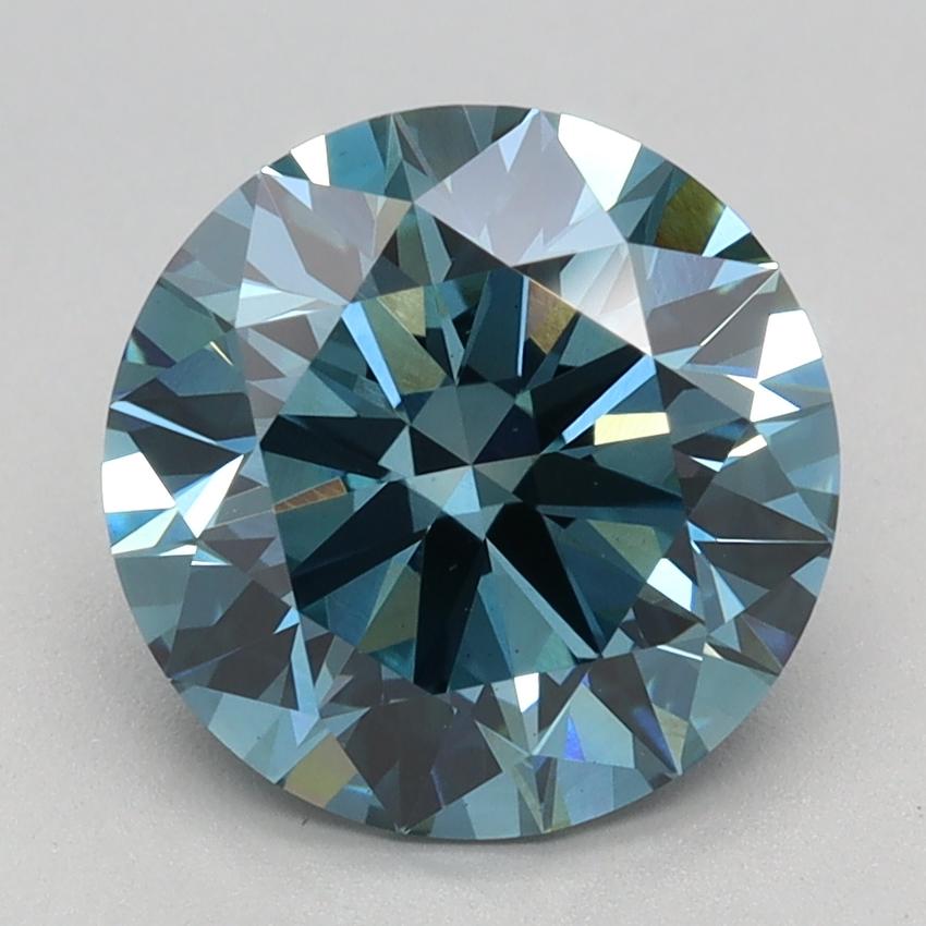2.58 Ct. Fancy Vivid Blue Round Lab Grown Diamond