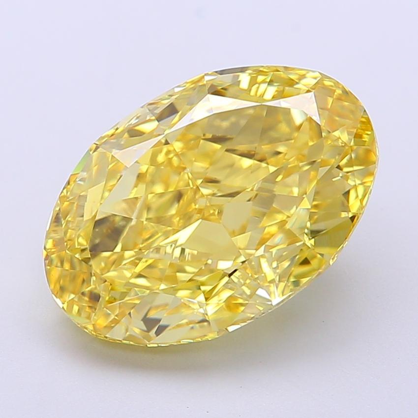 5.55 Ct. Fancy Vivid Yellow Oval Lab Grown Diamond