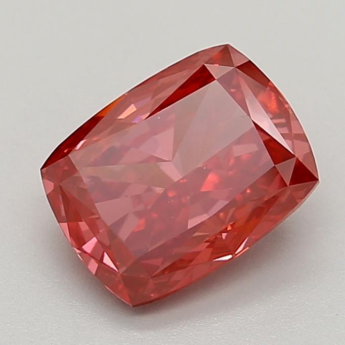 3.13 Ct. Fancy Vivid  Pink Cushion Lab Grown Diamond