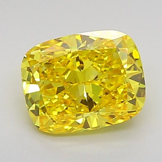 1.20 Ct. Fancy Vivid  Yellow Cushion Lab Grown Diamond
