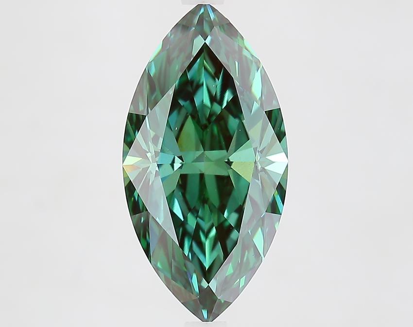 4.10 Ct. Fancy Vivid Green Marquise Lab Grown Diamond
