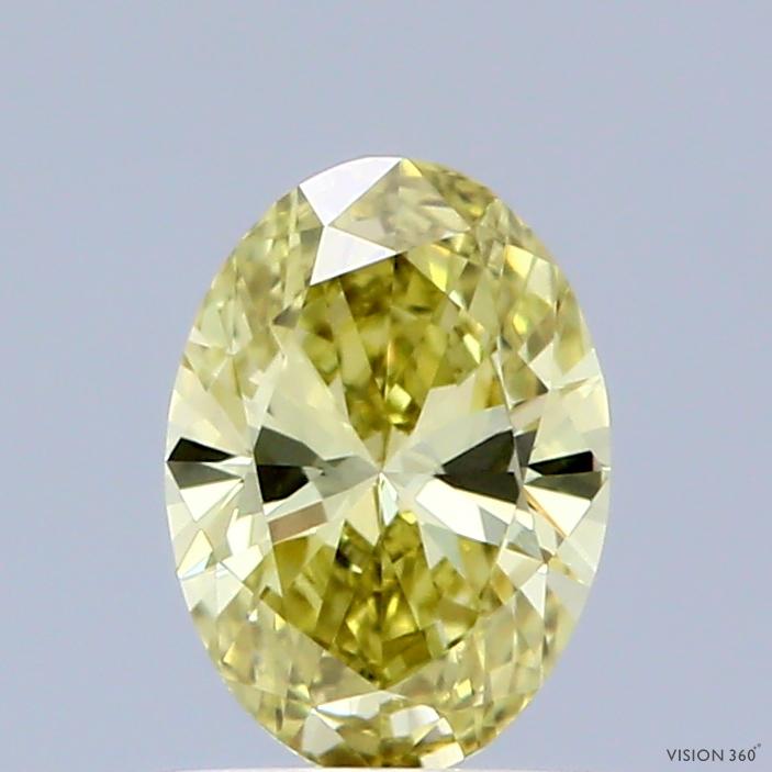 0.57 Ct. Fancy Intense Yellow Oval Lab Grown Diamond