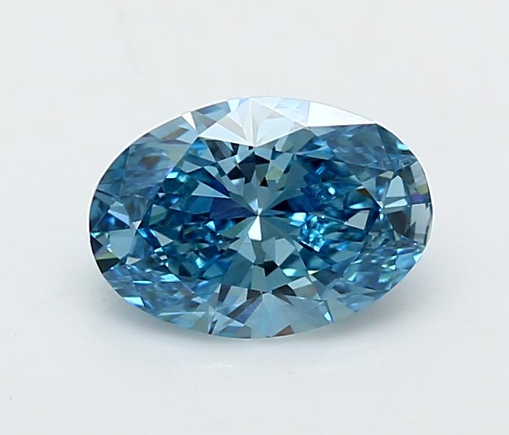 1.53 Ct. Fancy Vivid  Blue Oval Lab Grown Diamond