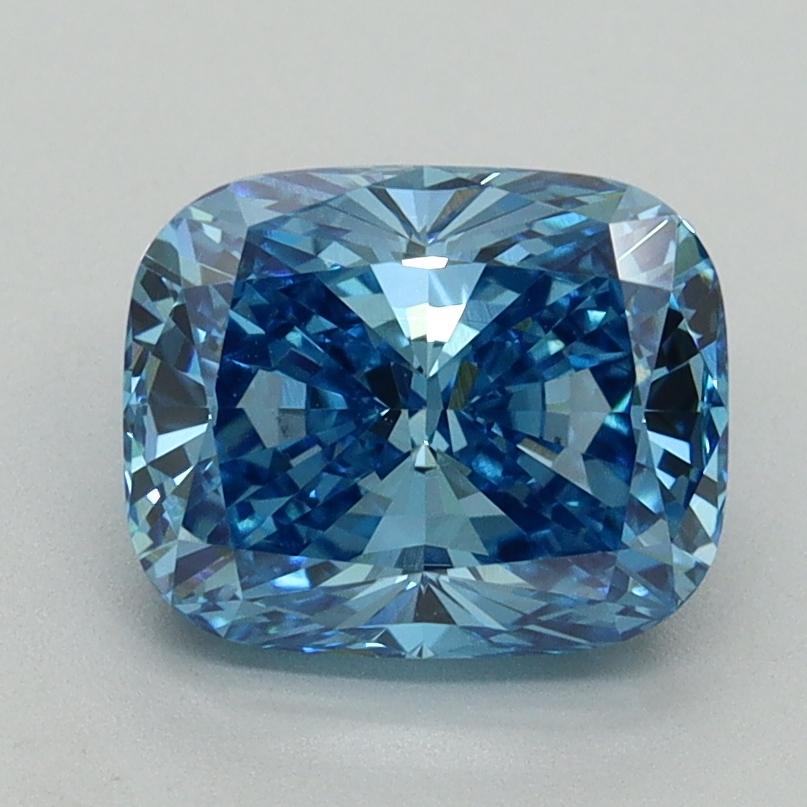 2.07 Ct. Fancy Vivid Blue Cushion Lab Grown Diamond