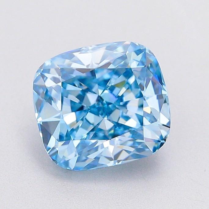 1.59 Ct. Fancy Vivid Blue Cushion Lab Grown Diamond