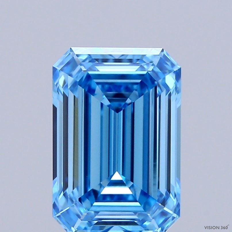 3.03 Ct. Fancy Vivid Blue Emerald Lab Grown Diamond