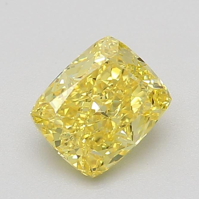 0.82 Ct. Fancy Vivid Yellow Cushion Diamond
