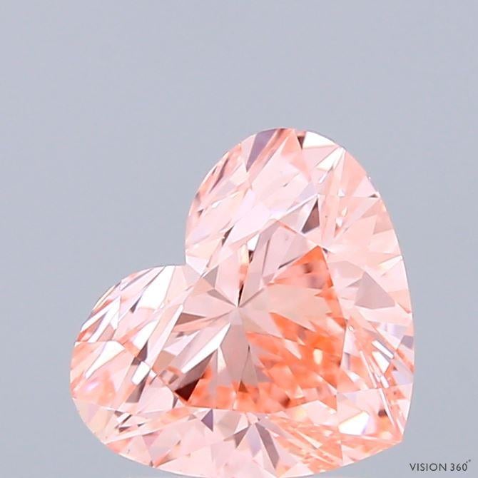 1.60 Ct. Fancy Vivid Pink Heart Lab Grown Diamond