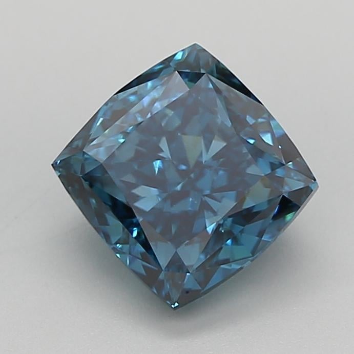 3.02 Ct. Fancy Vivid  Blue Cushion Lab Grown Diamond