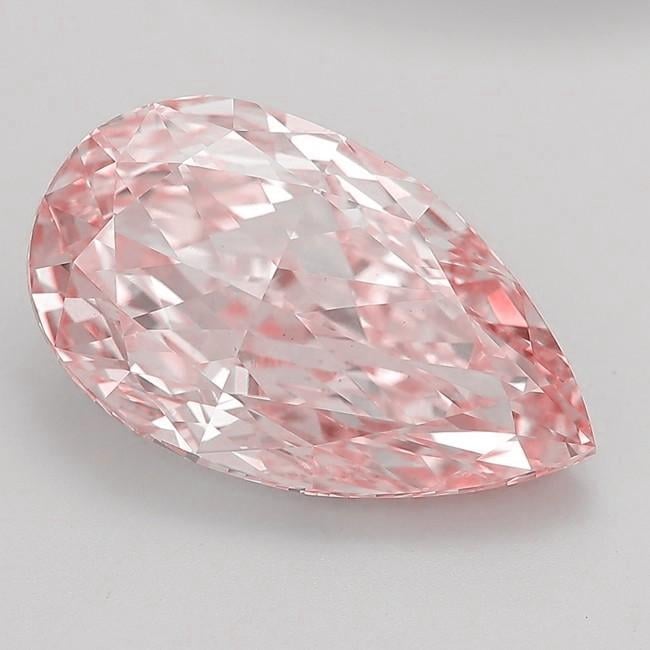 13.09 Ct. Fancy Intense  Pink Pear Lab Grown Diamond