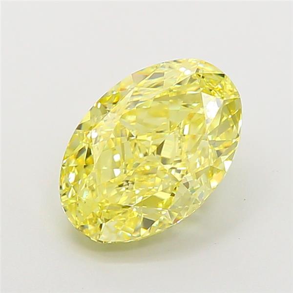 2.55 Ct. Fancy Intense Yellow Oval Lab Grown Diamond
