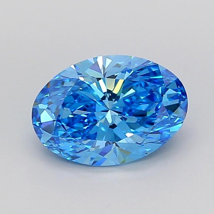 2.40 Ct. Fancy Vivid Blue Oval Lab Grown Diamond