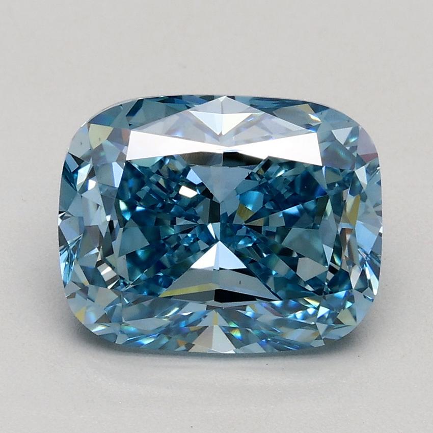 2.00 Ct. Fancy Vivid Blue Cushion Lab Grown Diamond