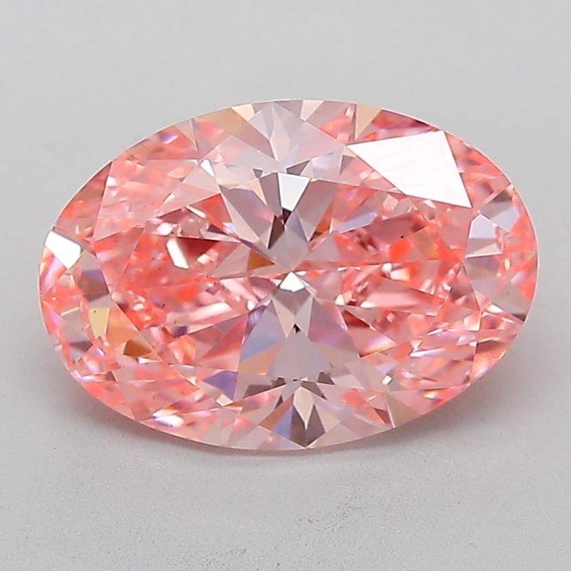 3.09 Ct. Fancy Vivid  Pink Oval Lab Grown Diamond