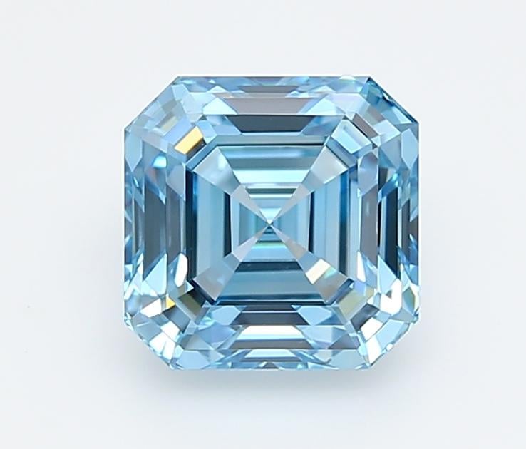 2.06 Ct. Fancy Vivid  Blue Asscher Lab Grown Diamond