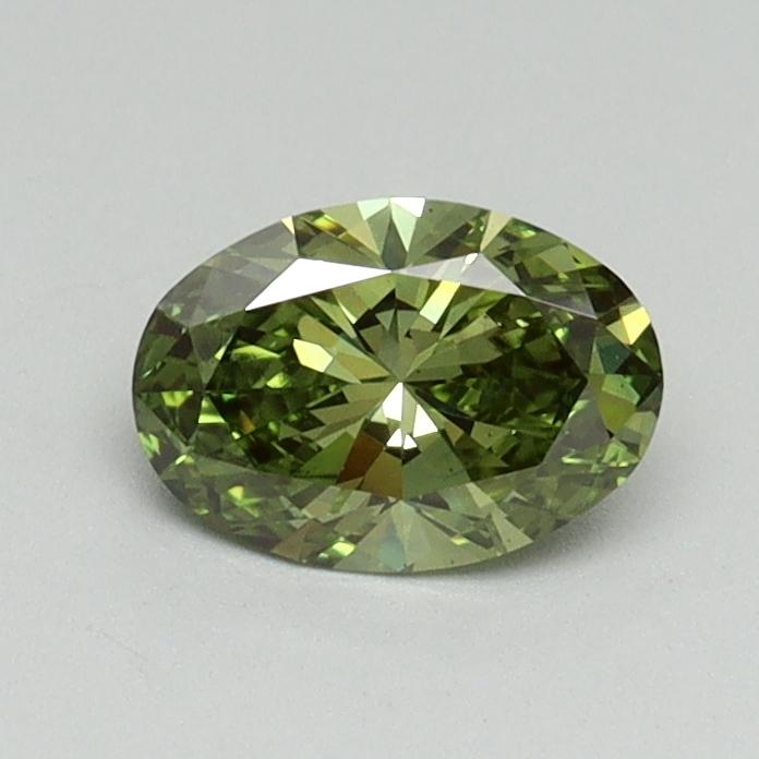 0.52 Ct. Fancy Vivid Green Oval Lab Grown Diamond