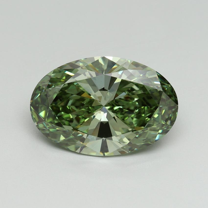 5.20 Ct. Fancy Vivid Green Oval Lab Grown Diamond