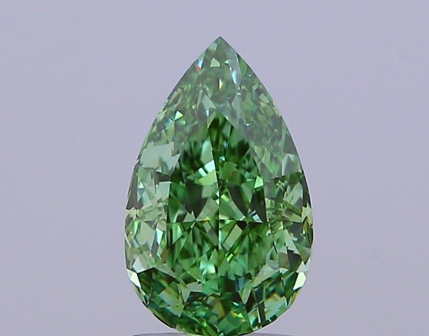 1.47 Ct. Fancy Vivid Green Pear Lab Grown Diamond