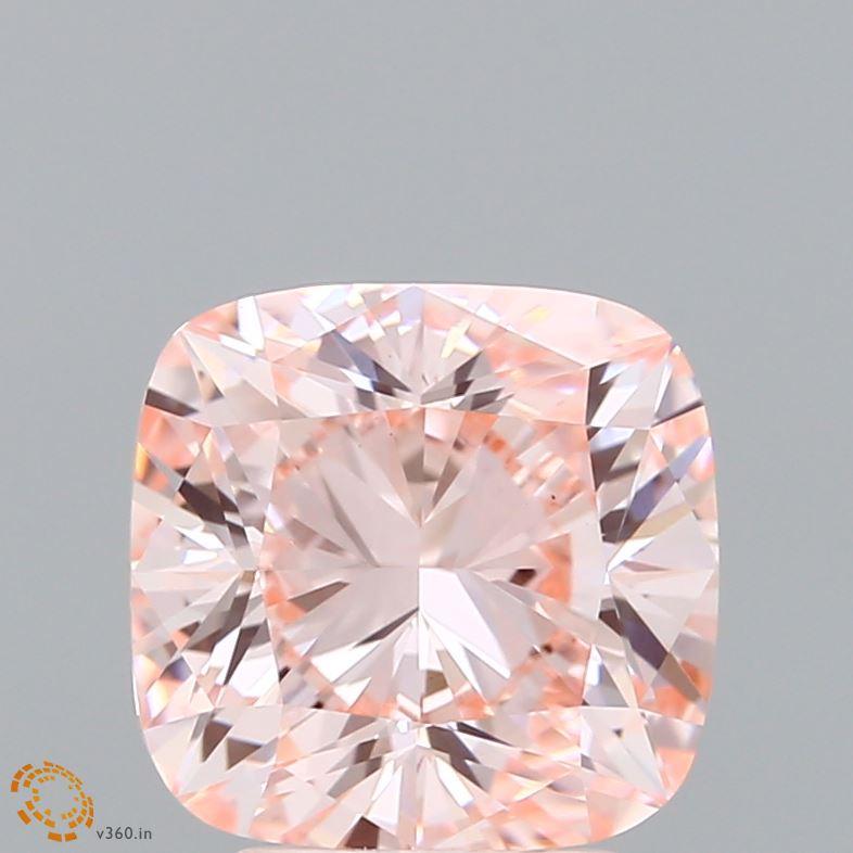 3.02 Ct. Fancy Intense  Pink Cushion Lab Grown Diamond