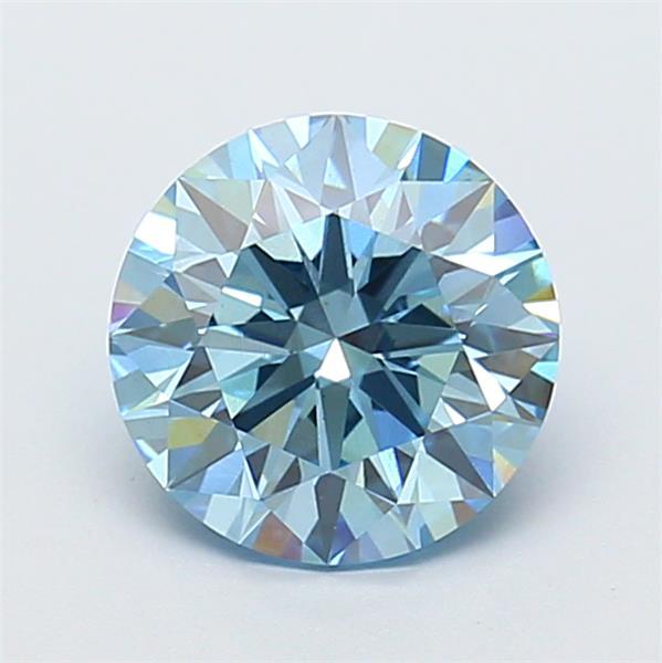 2.07 Ct. Fancy Vivid  Blue Round Lab Grown Diamond