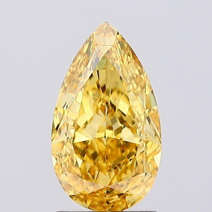 1.74 Ct. Fancy Vivid Yellow Pear Lab Grown Diamond