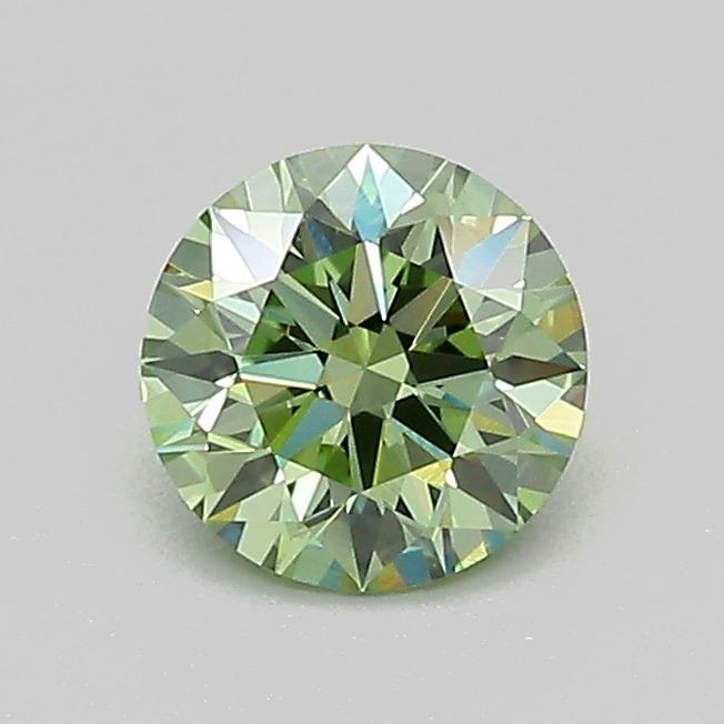 0.73 Ct. Fancy Vivid  Green Round Lab Grown Diamond