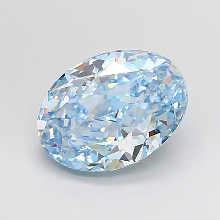 2.48 Ct. Fancy Vivid Blue Oval Lab Grown Diamond