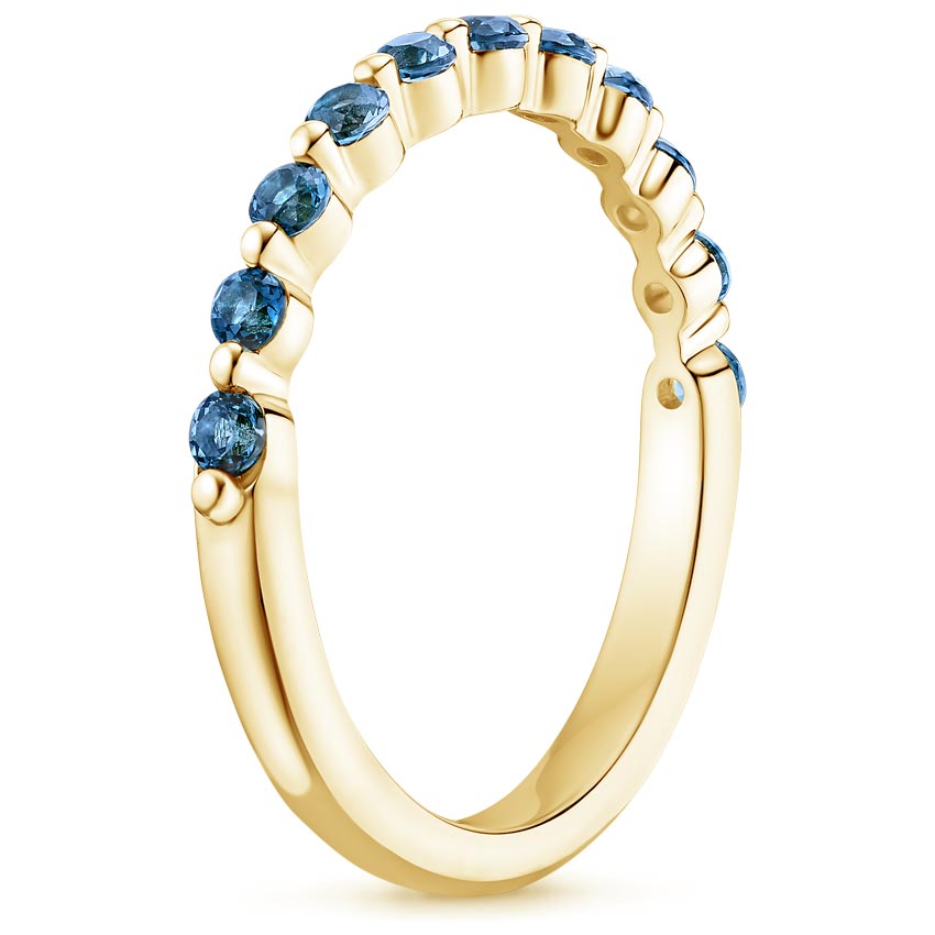 18K Yellow Gold Marseille London Blue Topaz Ring, large side view