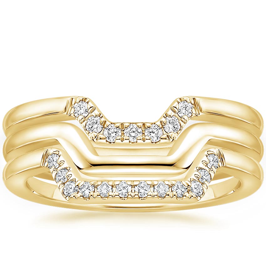 Yellow Gold Linear Diamond Nesting Ring Stack