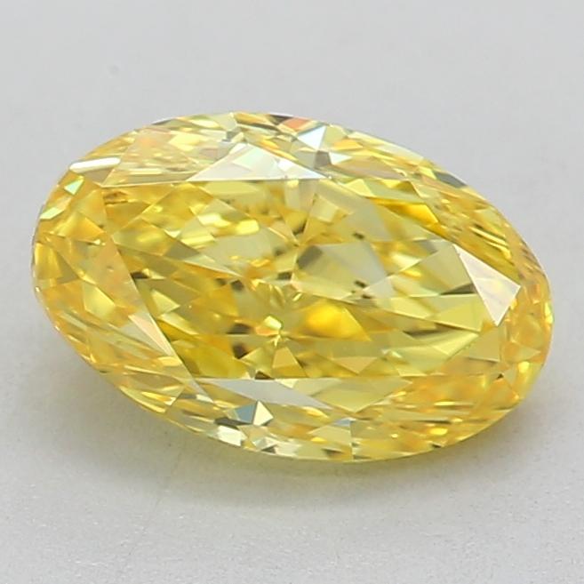 0.72 Ct. Fancy Vivid Yellow Oval Lab Grown Diamond