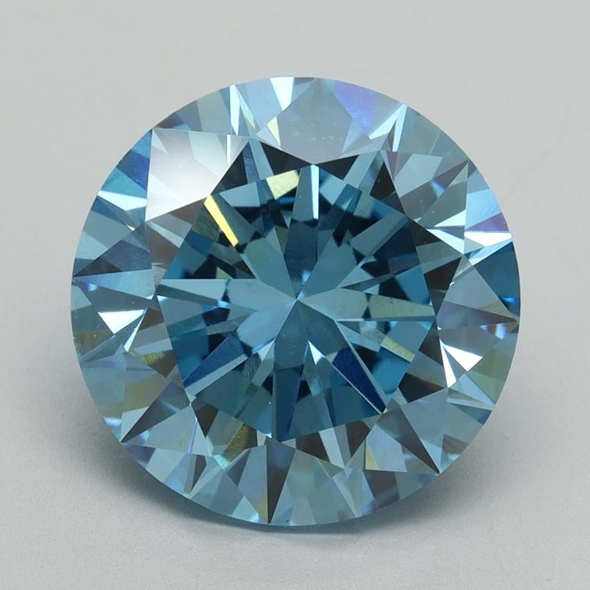 5.52 Ct. Fancy Vivid Blue Round Lab Grown Diamond