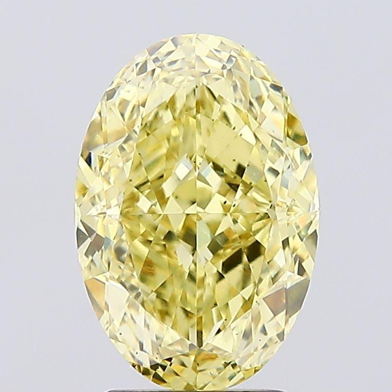 3.06 Ct. Fancy Vivid Yellow Oval Lab Grown Diamond