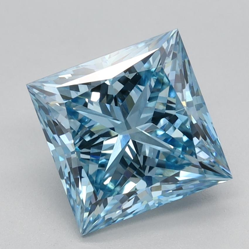 2.07 Ct. Fancy Vivid Blue Princess Lab Grown Diamond