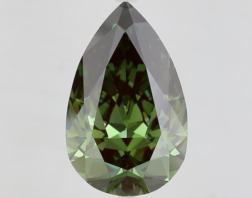 10.10 Ct. Fancy Deep Green Pear Lab Grown Diamond