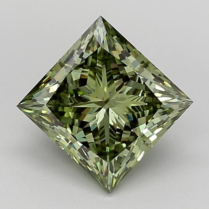 2.79 Ct. Fancy Vivid  Green Princess Lab Grown Diamond