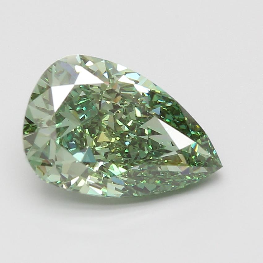 5.04 Ct. Fancy Vivid Green Pear Lab Grown Diamond