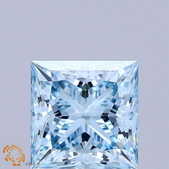1.45 Ct. Fancy Vivid Blue Princess Lab Grown Diamond