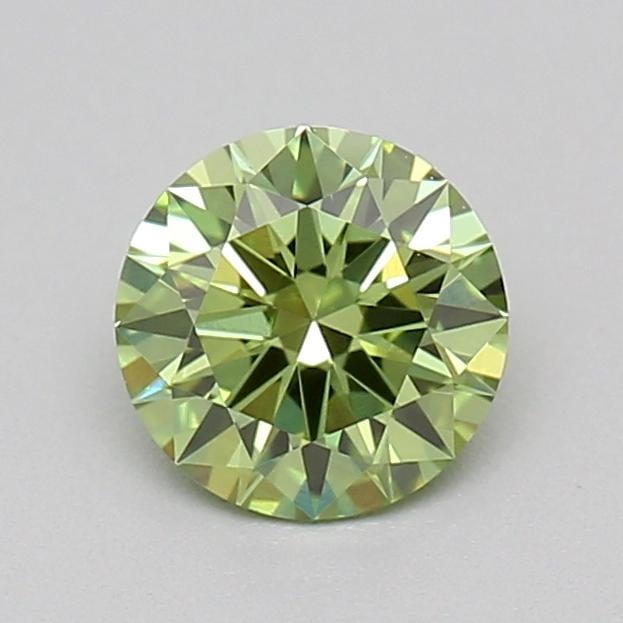 0.34 Ct. Fancy Vivid  Green Round Lab Grown Diamond