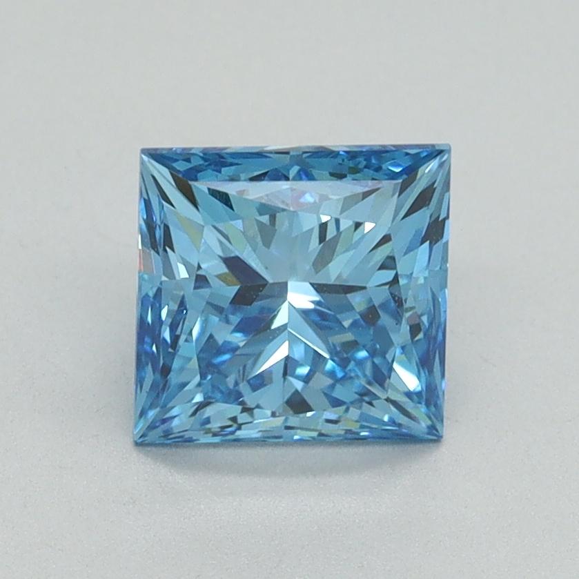1.50 Ct. Fancy Vivid Blue Princess Lab Grown Diamond