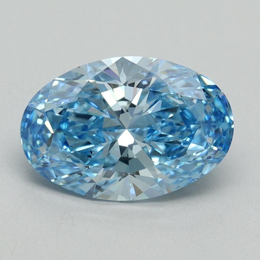 2.06 Ct. Fancy Vivid Blue Oval Lab Grown Diamond