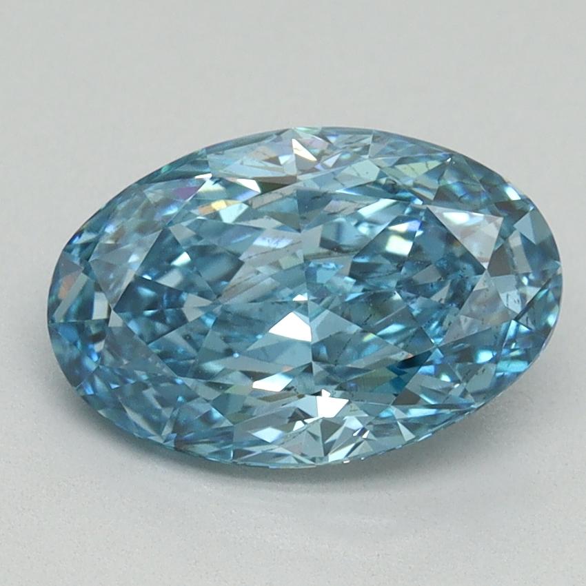 2.06 Ct. Fancy Vivid Blue Oval Lab Grown Diamond