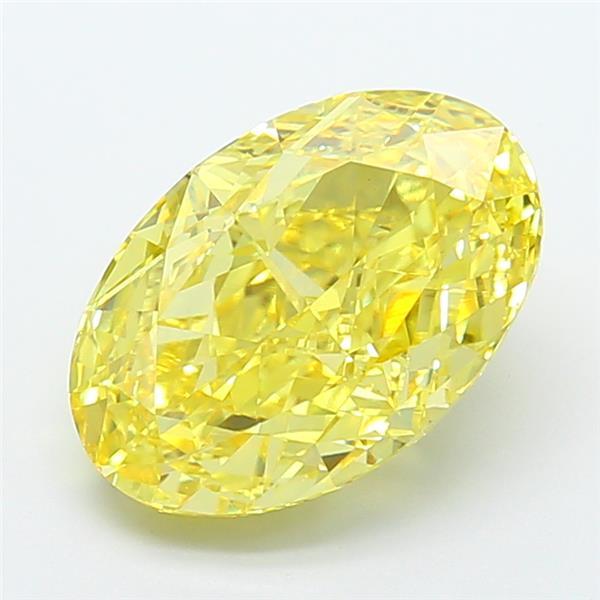 5.06 Ct. Fancy Vivid Yellow Oval Lab Grown Diamond