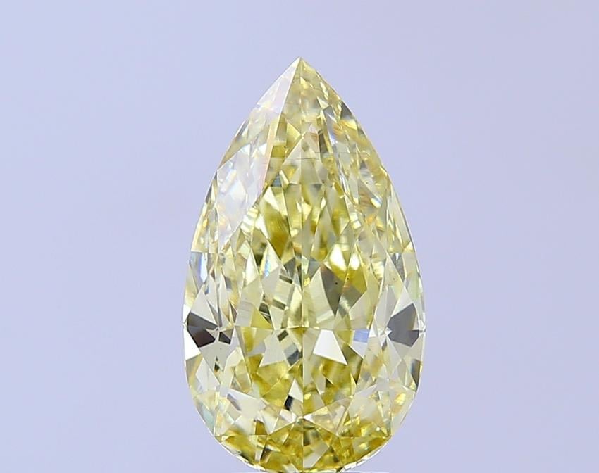 4.03 Ct. Fancy Intense  Yellow Pear Lab Grown Diamond