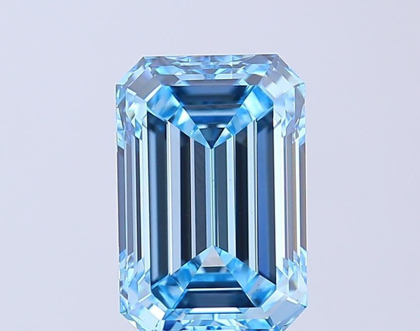 4.06 Ct. Fancy Vivid  Blue Emerald Lab Grown Diamond