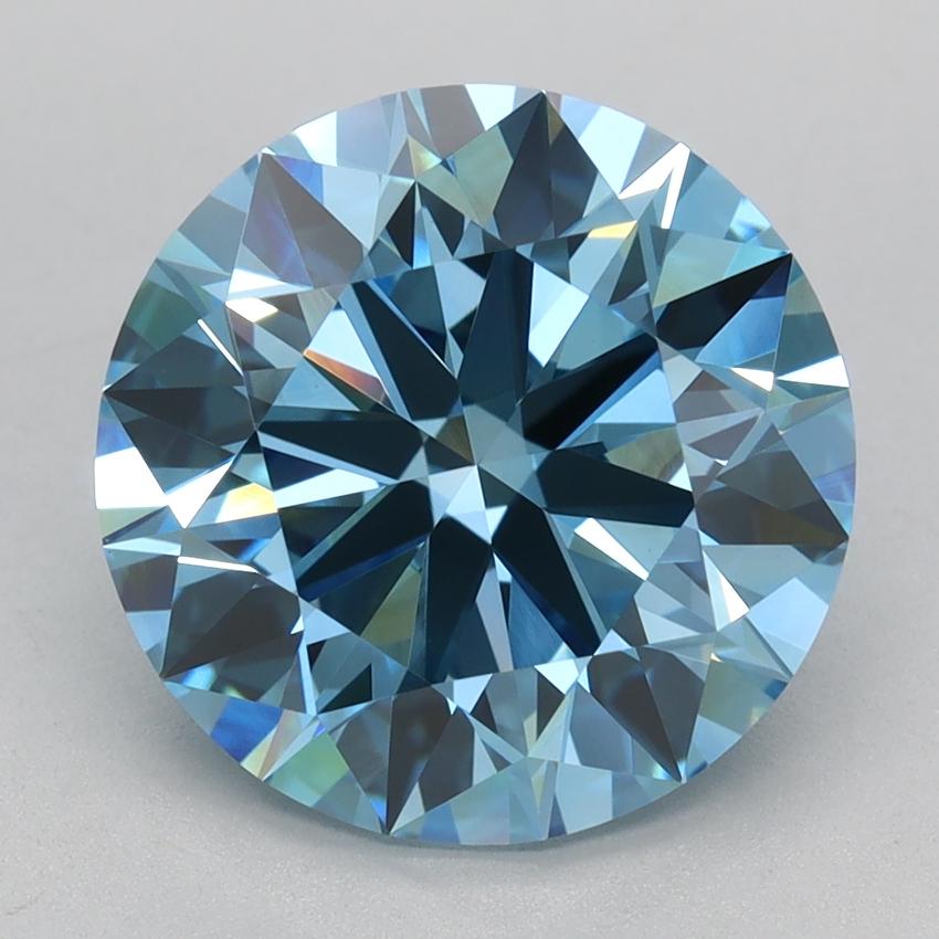 3.59 Ct. Fancy Vivid Blue Round Lab Grown Diamond