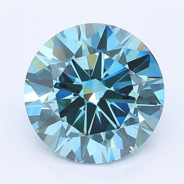2.77 Ct. Fancy Vivid Blue Round Lab Grown Diamond