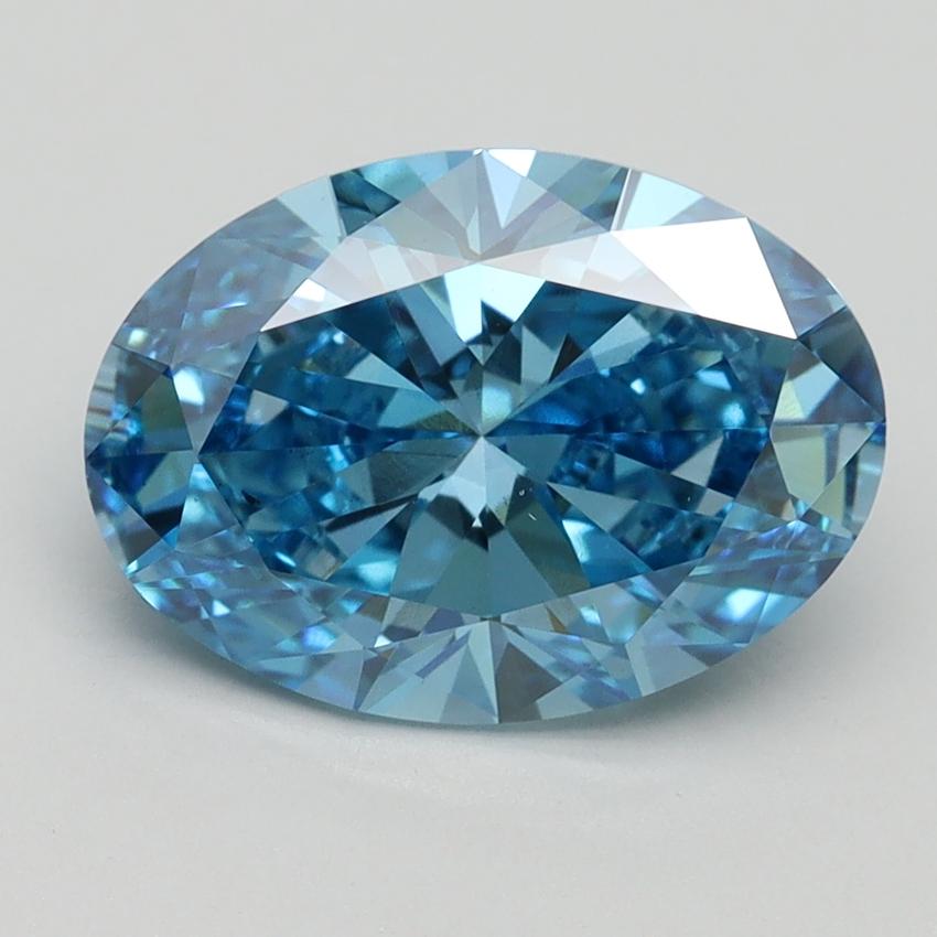3.00 Ct. Fancy Vivid Blue Oval Lab Grown Diamond