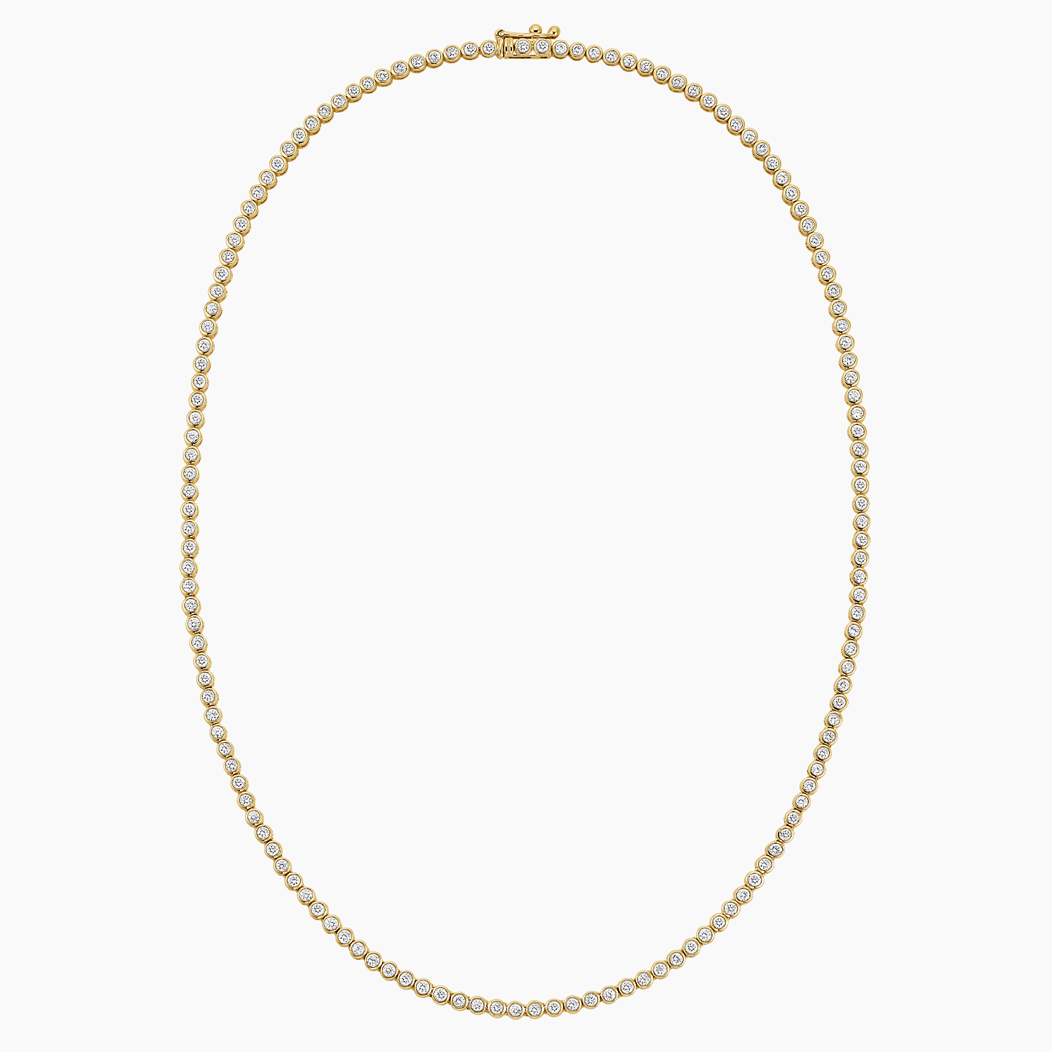 14K Yellow Gold Bezel Lab Diamond Tennis Necklace (3 1/2 ct. tw.)