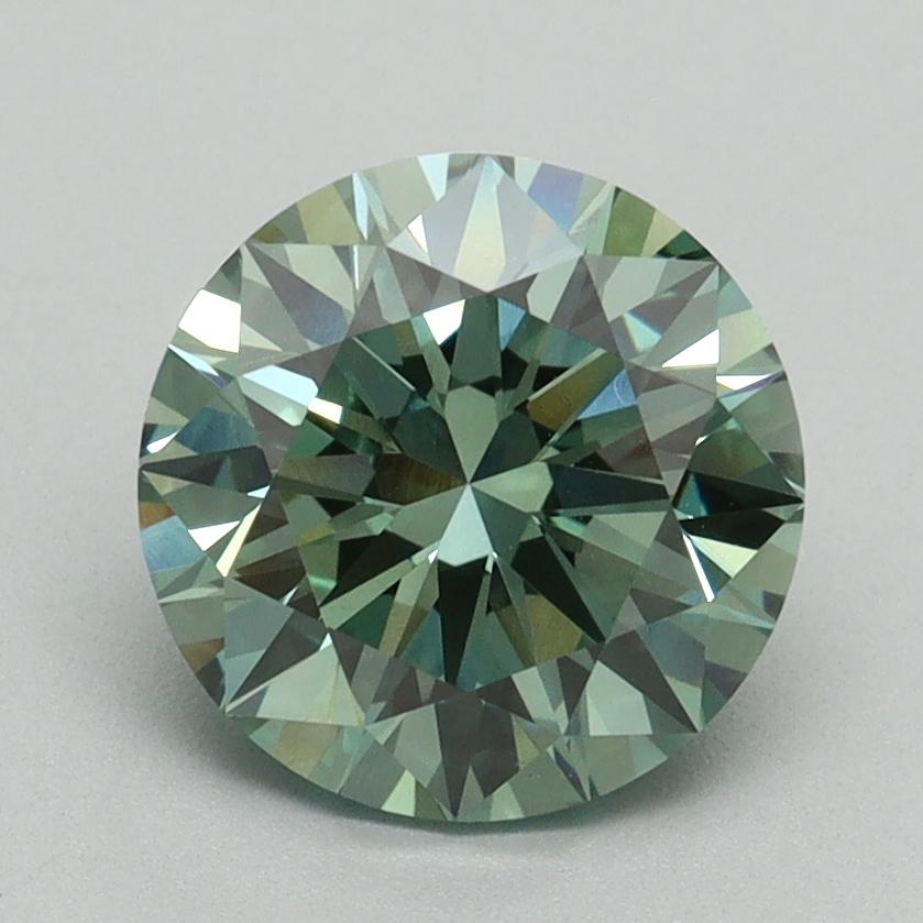 2.04 Ct. Fancy Vivid Green Round Lab Grown Diamond