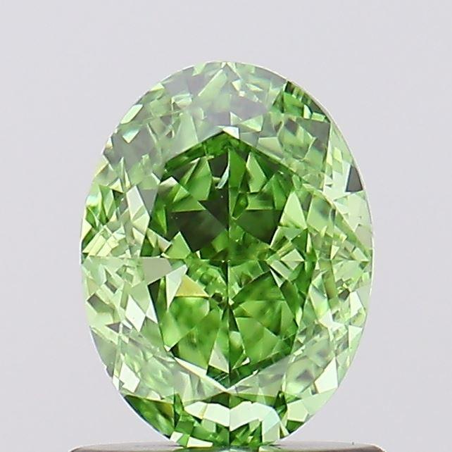 1.02 Ct. Fancy Vivid Green Oval Lab Grown Diamond